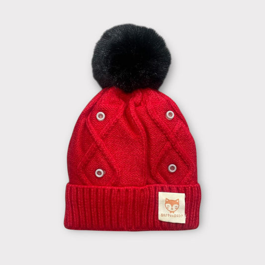 Knitted Winter Beanie Cap for Kids | Soft Knit + Pom-Pom (Unisex | 6 -12 Months)
