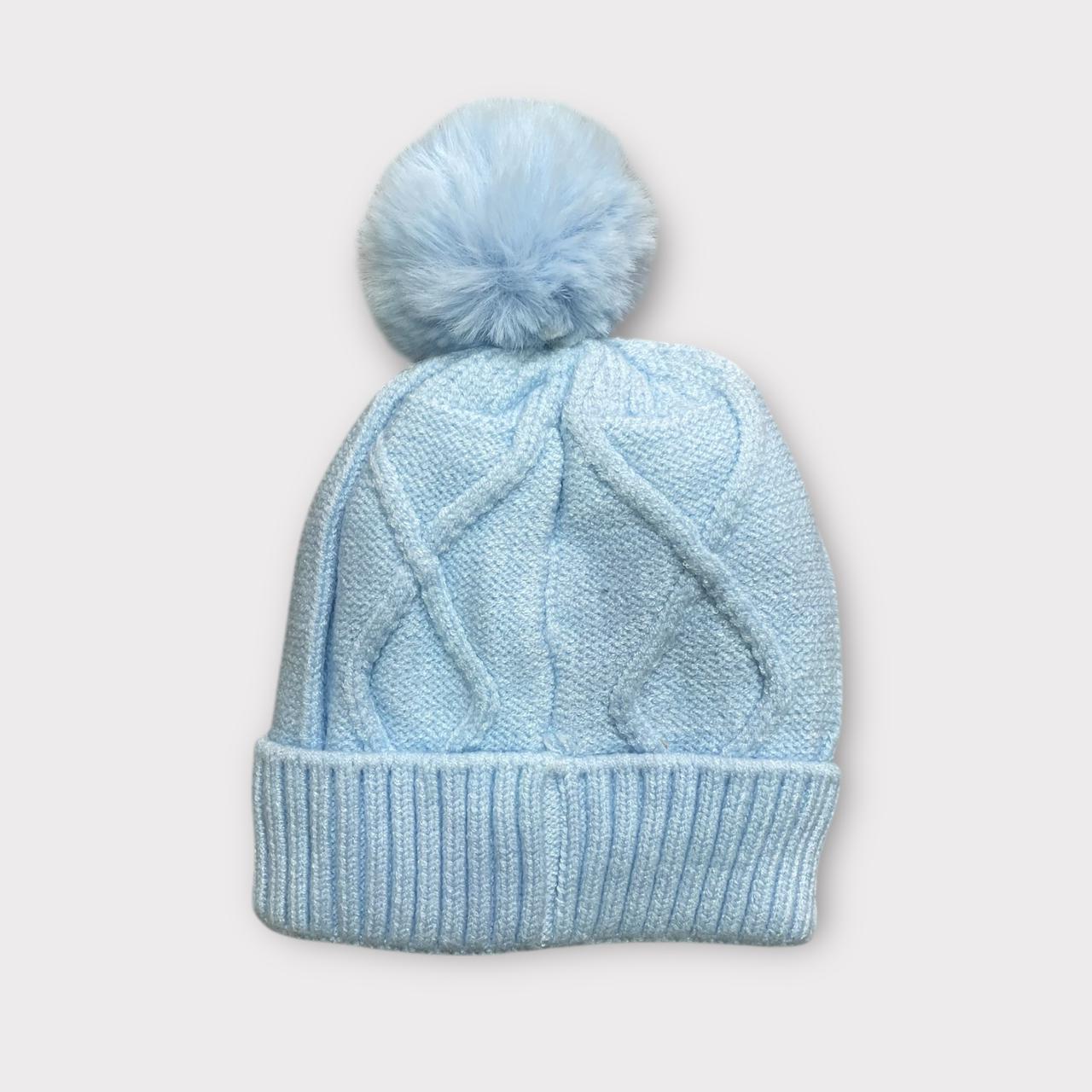 Knitted Winter Beanie Cap for Kids | Soft Knit + Pom-Pom (Unisex | 6 -12 Months)