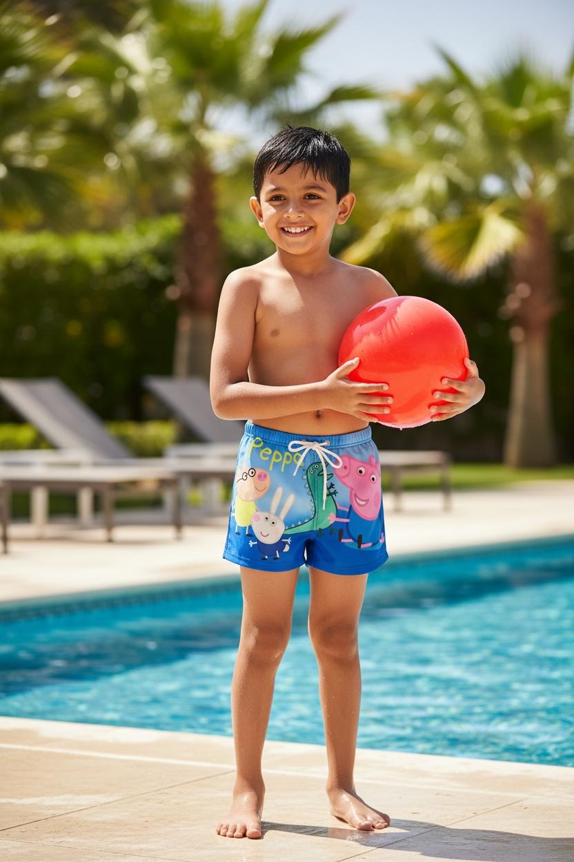 Kids Peppa Pig Swim Shorts | Colourful Cartoon Print Swimwear for Boys & Girls