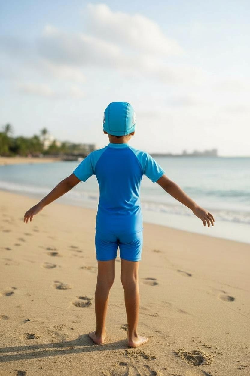 Avengers Boys Swimwear Set with Cap | Superhero Swimming Costume for Kids