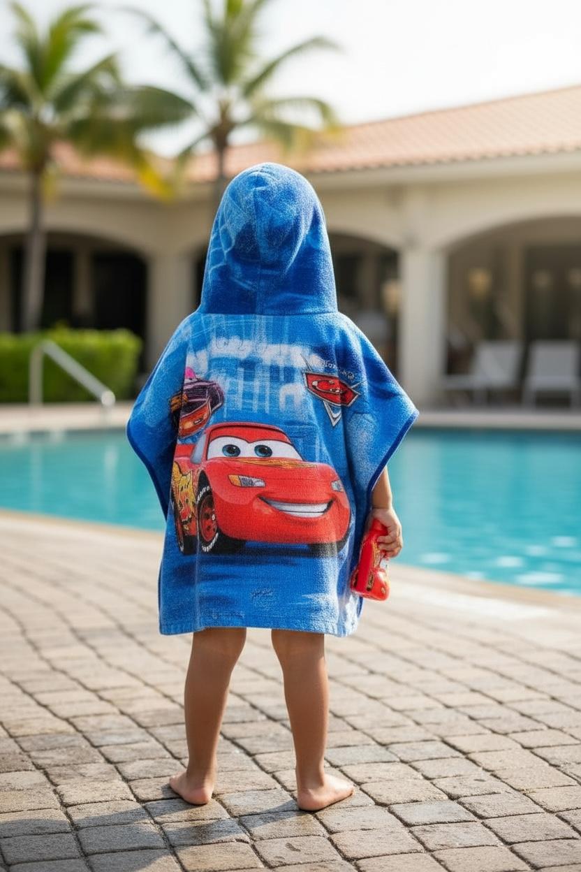 Cars Hooded Towel Poncho – Soft Swim & Bath Cover for Boys
