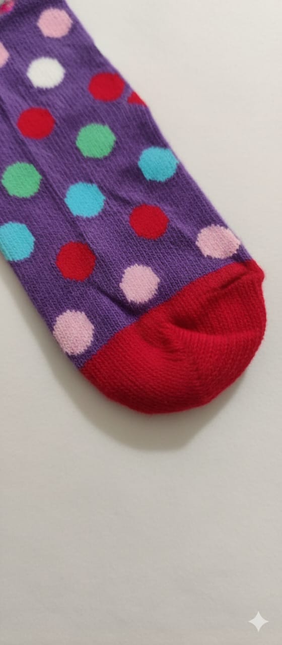 Purple Multicolour Breathable Premium Cotton Kids Stockings – Party to Play Wear