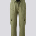 Olive Unisex Linen Cargo Pants – Lightweight Summer Wear