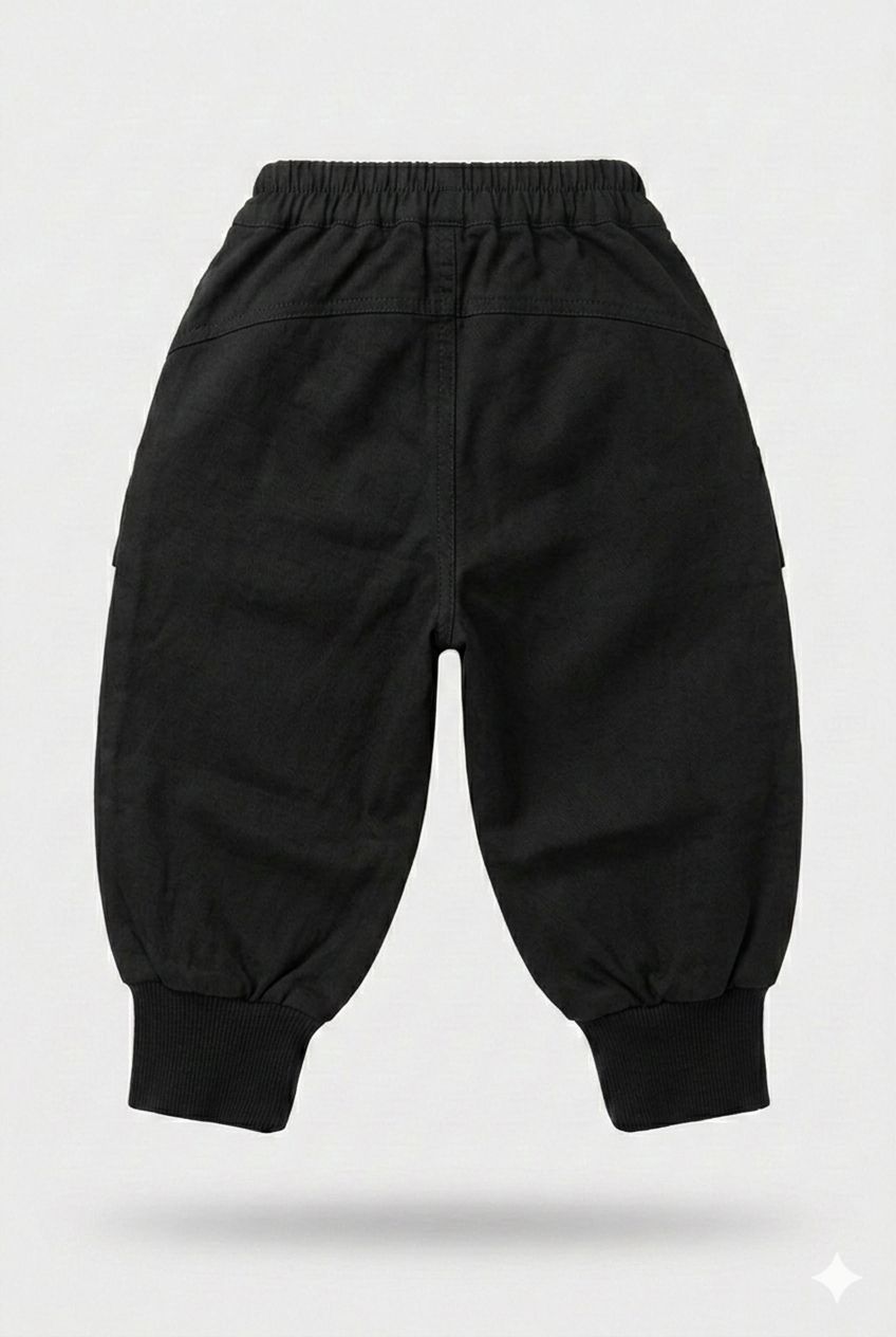 Black Baggy Cargo Joggers