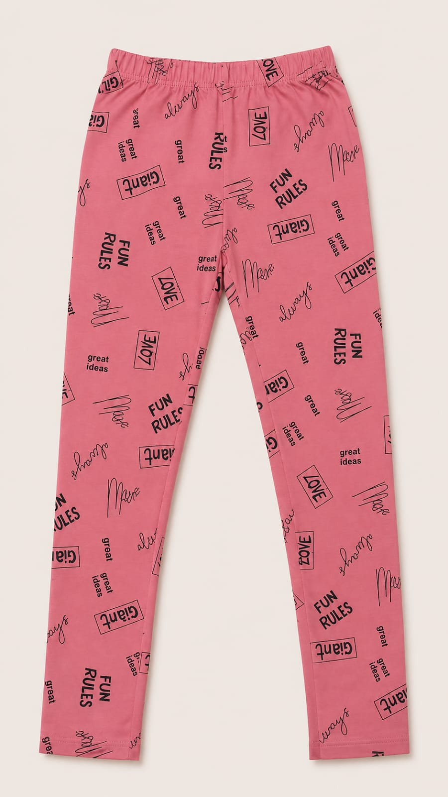 Rose Pink Graphic Print Leggings