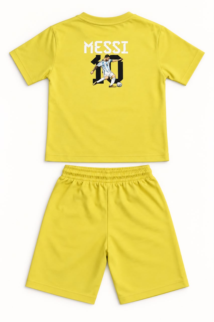 ⚽ Messi Football Boys Co-Ord Set – Yellow