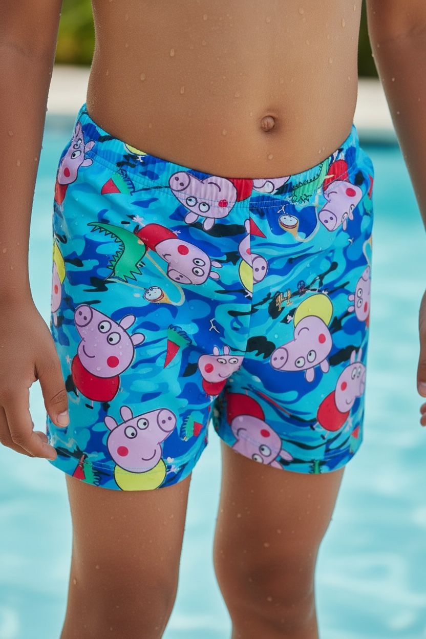 Kids Peppa Pig Swim Shorts | Colourful Cartoon Print Swimwear for Boys & Girls (Copy)