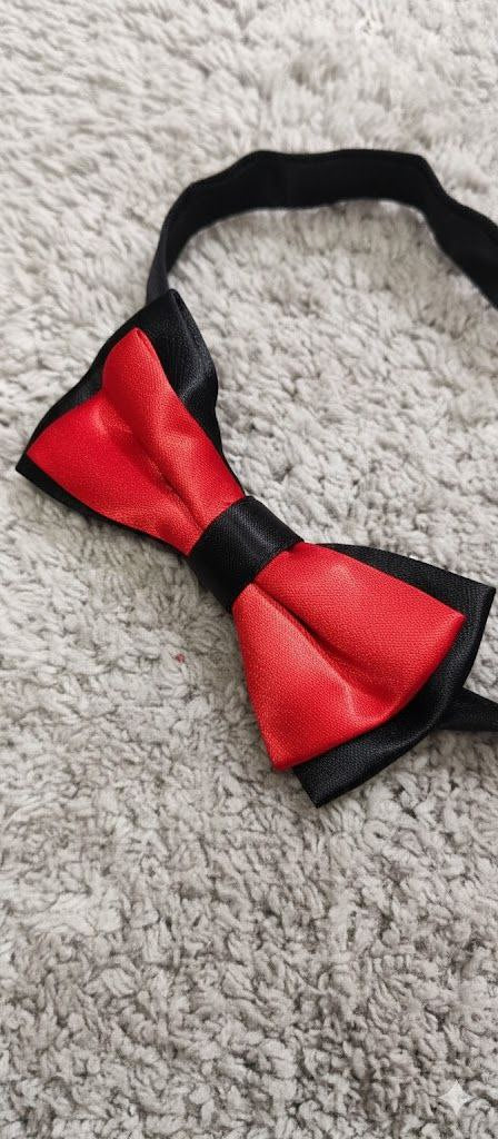 Red & Black Ready to Use Bow Tie – Easy Wear Formal Accessory for Boys