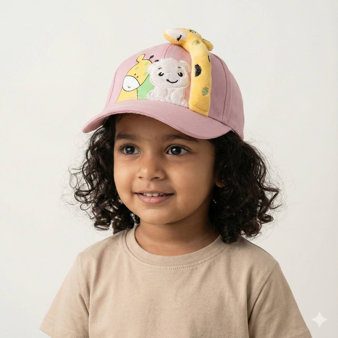 Pink - Giraffe Puppet Toddler & Kids Sun Cap – Soft, Lightweight & Breathable Summer Outdoor Cap