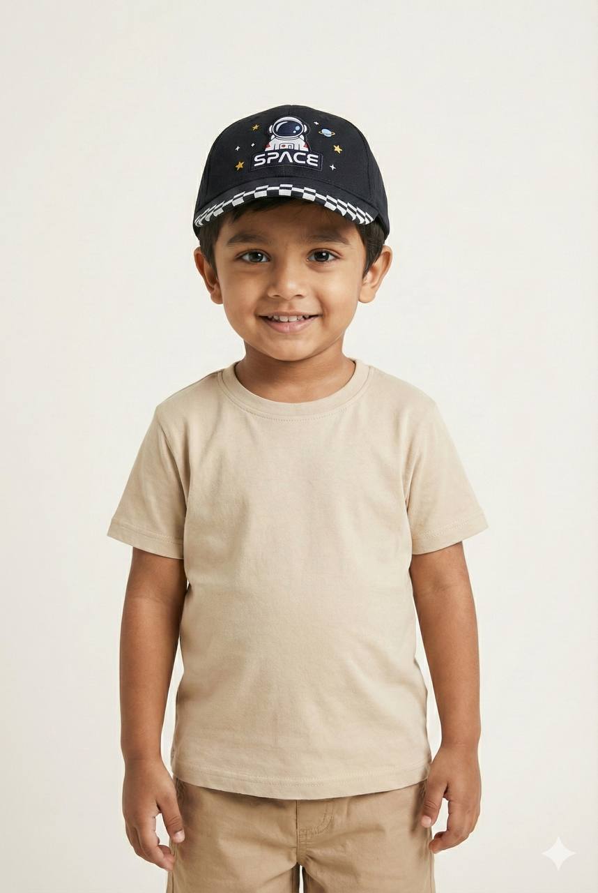 Black - Astronaut Space Toddler & Kids Sun Cap – Soft, Lightweight & Breathable Summer Outdoor Cap