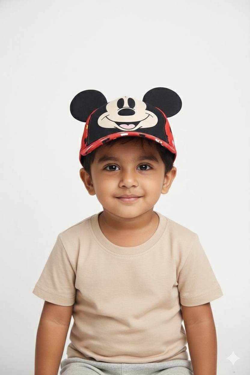Printed Mickey with Ears Sun Cap – Soft, Lightweight & Breathable Summer Outdoor Cap