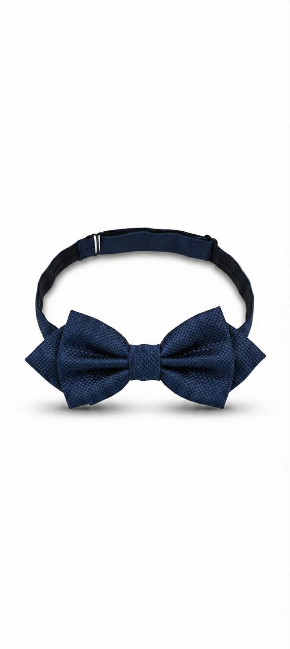 Navy Blue Bow Tie Ready to Use– Easy Wear Formal Accessory for Boys