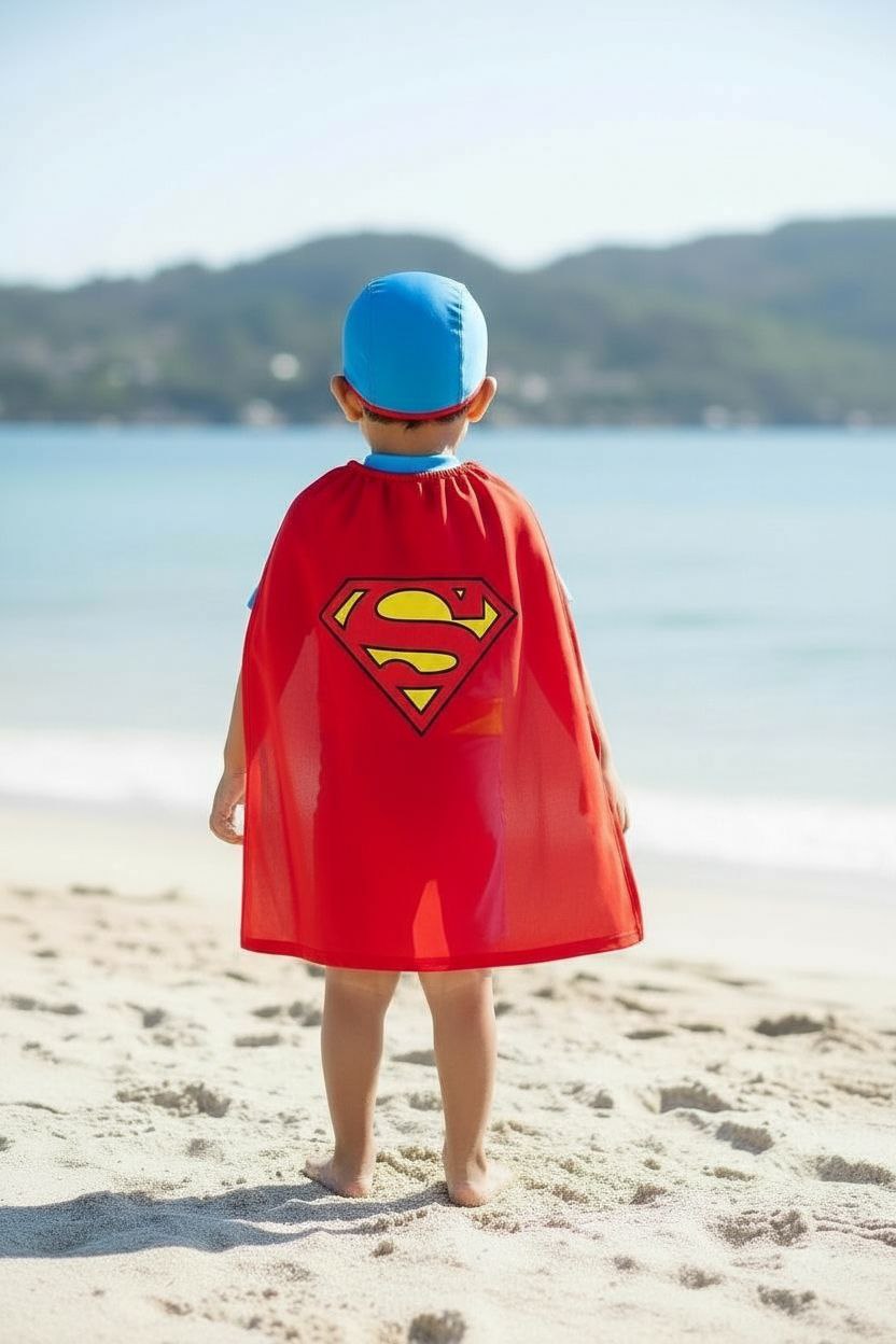 Superhero Swimwear bodysuit with Cape