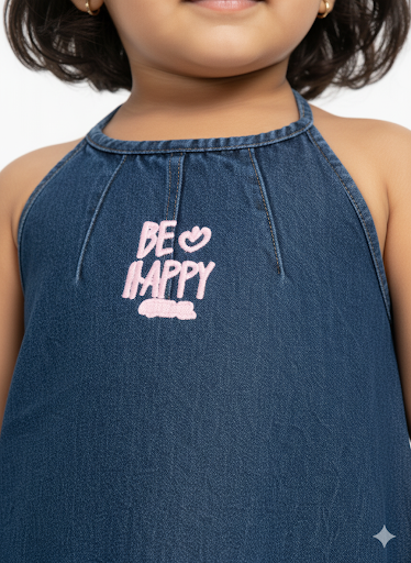 Small Kids Fancy Denim Frock – Casual & Cute Wear