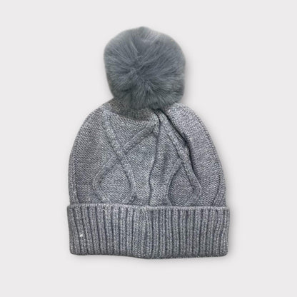 Knitted Winter Beanie Cap for Kids | Soft Knit + Pom-Pom (Unisex | 6 -12 Months)