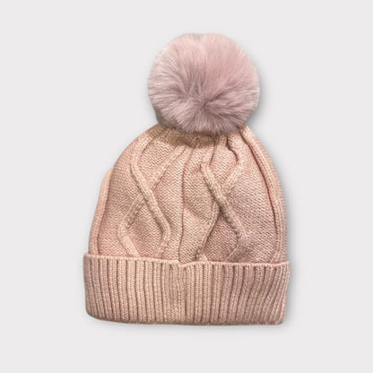 Knitted Winter Beanie Cap for Kids | Soft Knit + Pom-Pom (Unisex | 6 -12 Months)