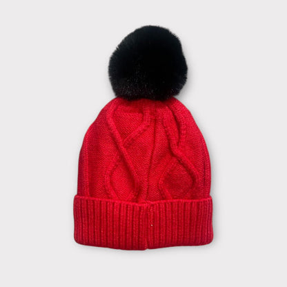 Knitted Winter Beanie Cap for Kids | Soft Knit + Pom-Pom (Unisex | 6 -12 Months)