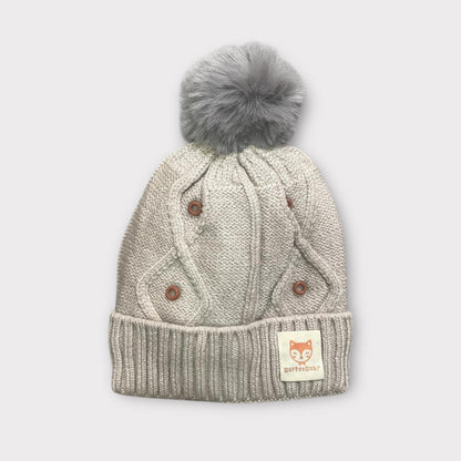 Knitted Winter Beanie Cap for Kids | Soft Knit + Pom-Pom (Unisex | 6 -12 Months)