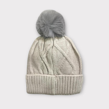 Knitted Winter Beanie Cap for Kids | Soft Knit + Pom-Pom (Unisex | 6 -12 Months)