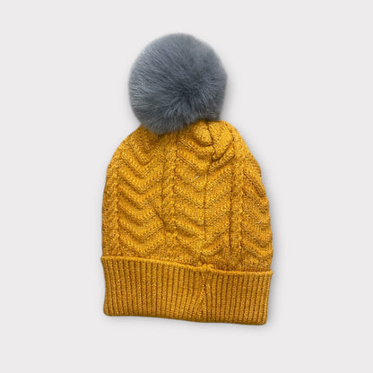 Cute Winter Knitted Beanie for Kids | Warm Woolen Cap with Pom Pom & Cartoon Patch | Soft Cozy Baby Girl Winter Hat