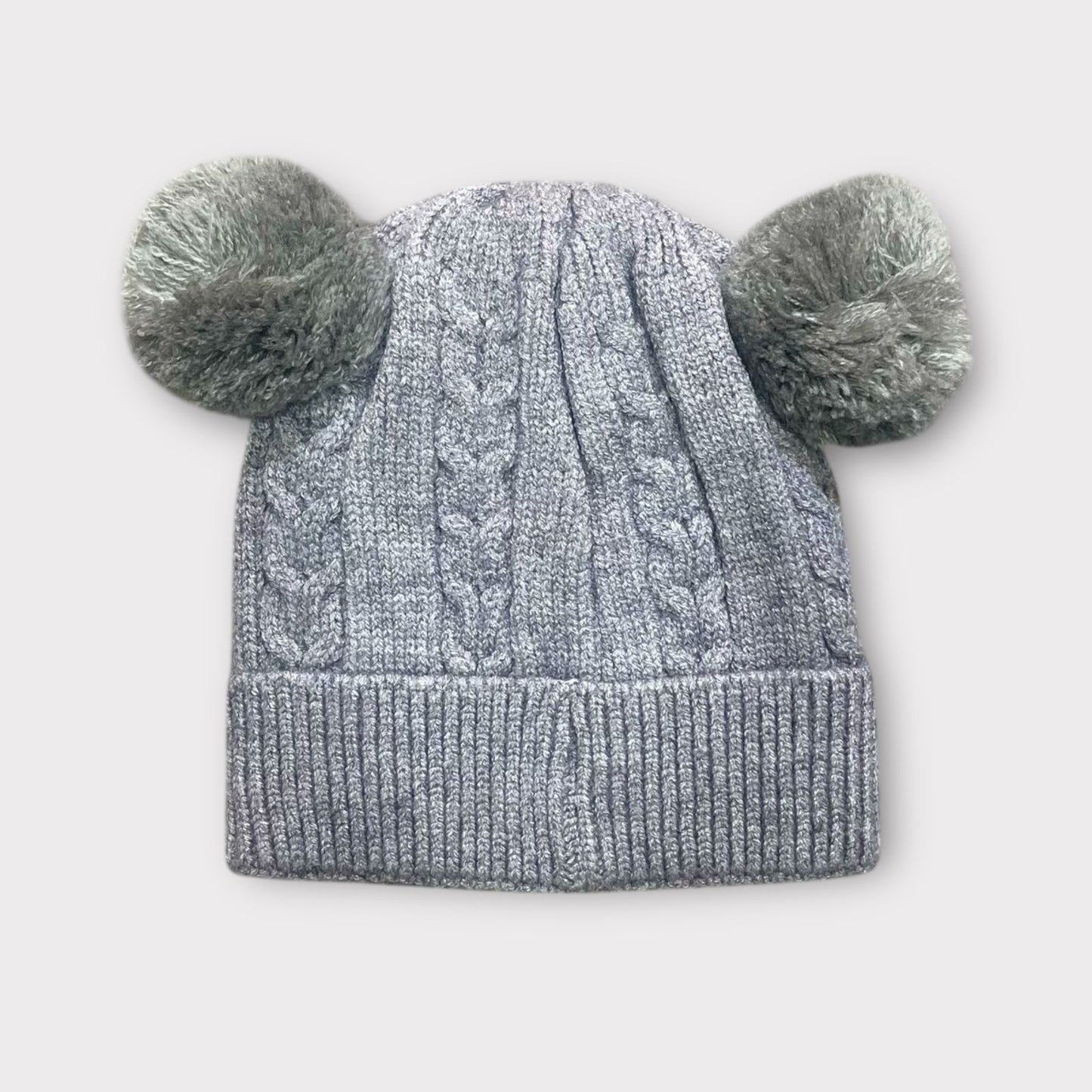 Knitted Winter Beanie for Kids | Cute Teddy Ear Woolen Cap for Baby Boys & Girls | Soft Warm Winter Hat with Flower Patch