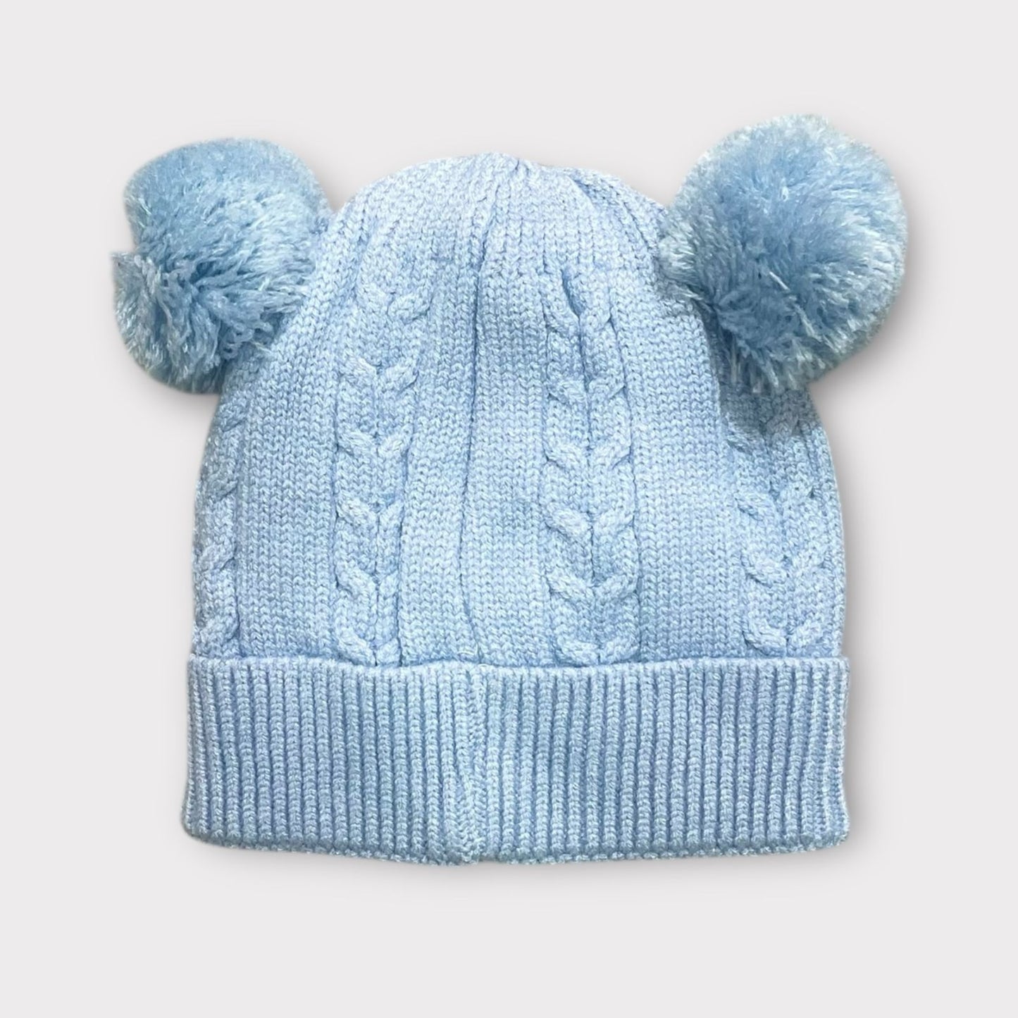 Knitted Winter Beanie for Kids | Cute Teddy Ear Woolen Cap for Baby Boys & Girls | Soft Warm Winter Hat with Flower Patch