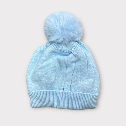Knitted Kids Winter Cap with Bunny Ears & Pom-Pom