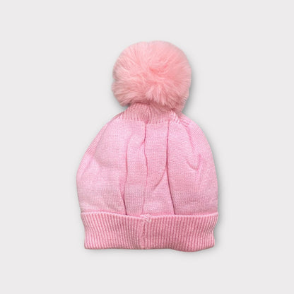 Knitted Kids Winter Cap with Bunny Ears & Pom-Pom