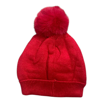 Knitted Kids Winter Cap with Bunny Ears & Pom-Pom