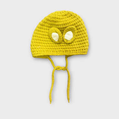 Handmade Crochet Baby Winter Bonnet I Beanie I Winter Hat with Tie Straps (3-6 Years)