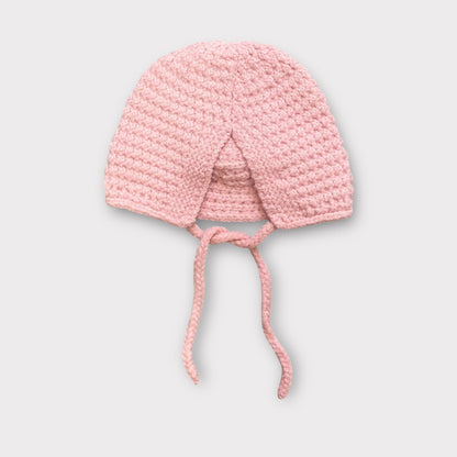 Handmade Crochet Baby Winter Bonnet I Beanie I Winter Hat with Tie Straps (3-6 Years)