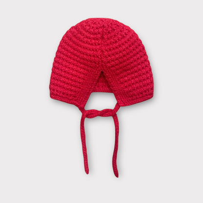Handmade Crochet Baby Winter Bonnet I Beanie I Winter Hat with Tie Straps (3-6 Years)