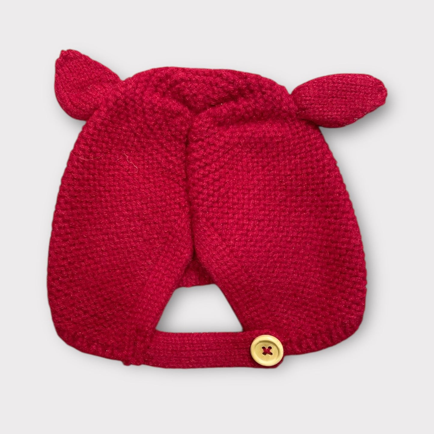 Soft Woolen Infant Winter Beanie – Knit Cap with Ears & Secure Closure