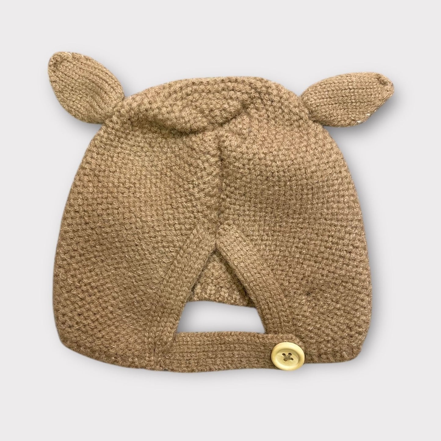 Soft Woolen Infant Winter Beanie – Knit Cap with Ears & Secure Closure