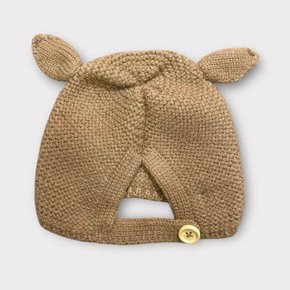 Soft Woolen Infant Winter Beanie – Knit Cap with Ears & Secure Closure
