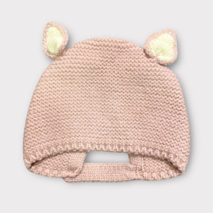 Soft Woolen Infant Winter Beanie – Knit Cap with Ears & Secure Closure