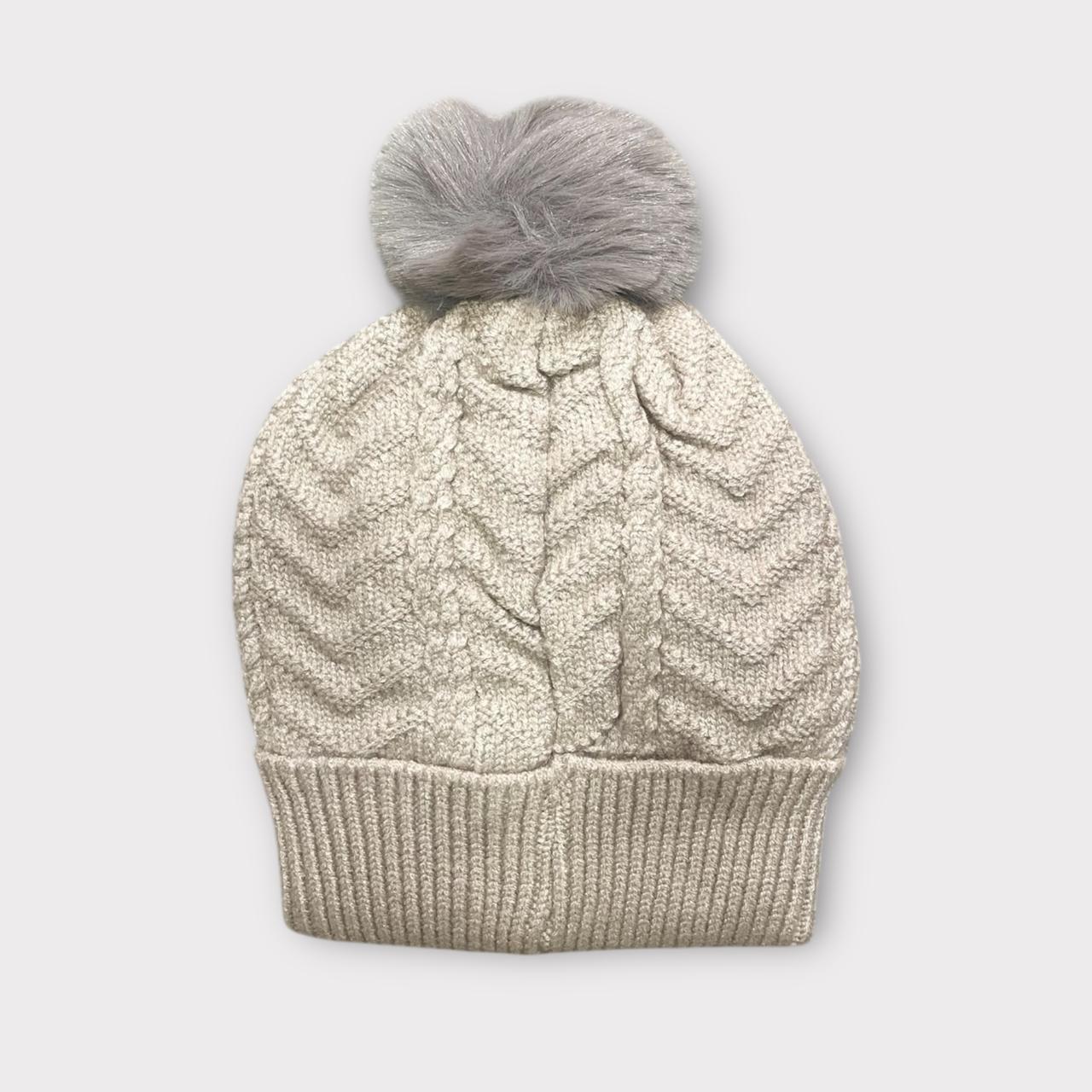 Cute Winter Knitted Beanie for Kids | Warm Woolen Cap with Pom Pom & Cartoon Patch | Soft Cozy Baby Girl Winter Hat