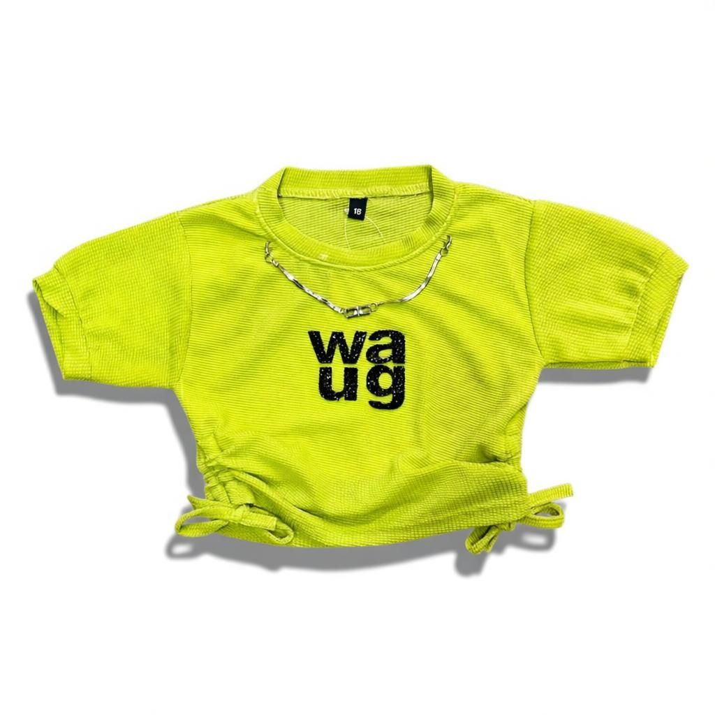 Girls Green WAUG Embellished Top – Stylish Casual Wear