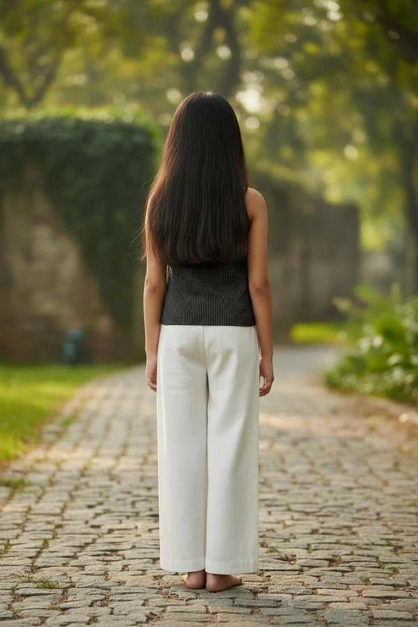 Girls Black Striped Spaghetti Top – Elegant & Comfy Casual Wear