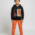 Boys Black Neon Pocket Hoodie – Trendy Streetwear Style Top