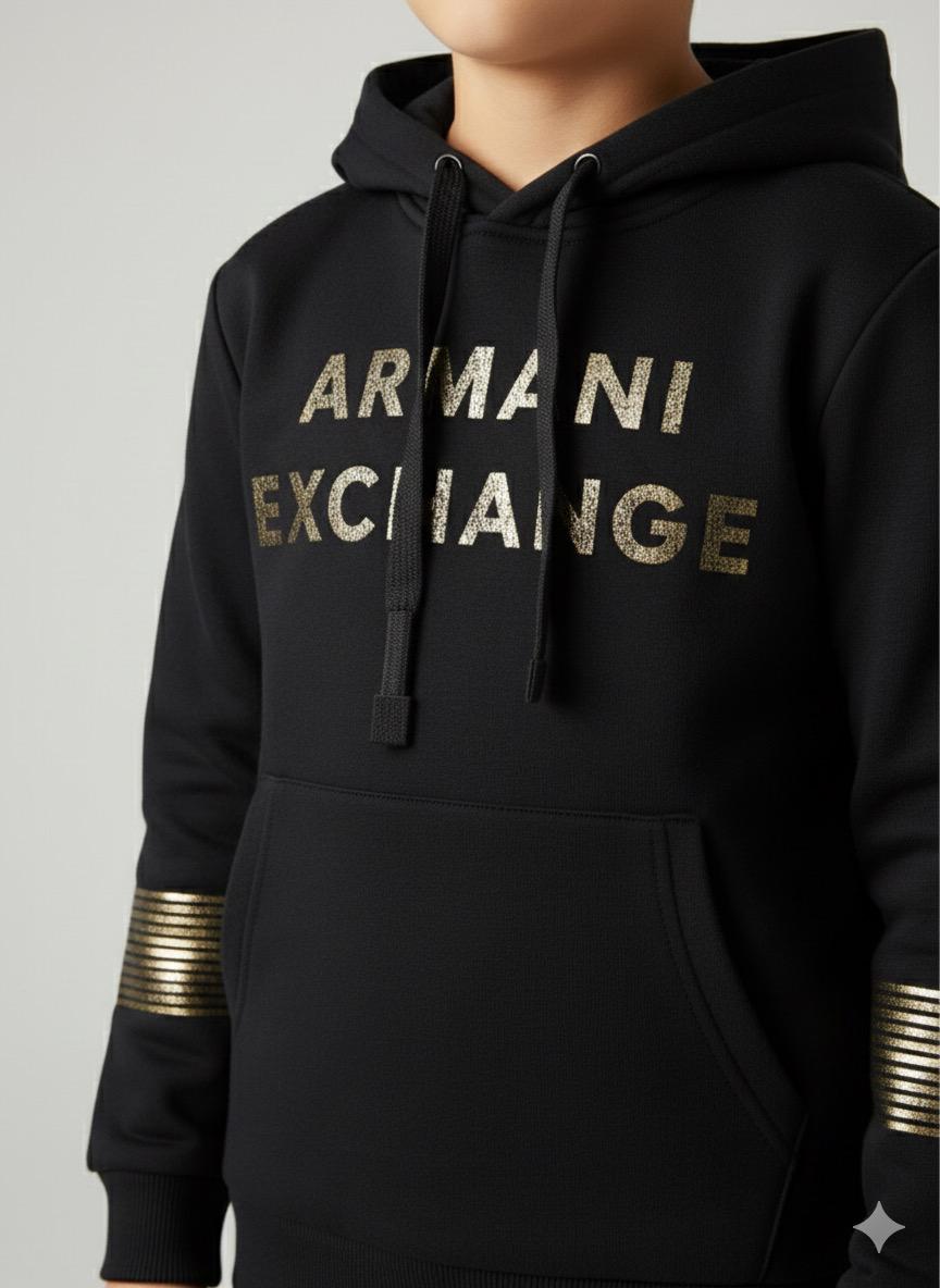 Boys Black & Gold Premium Designer Co-ord Set | Hoodie + Joggers | Winter Luxury Collection