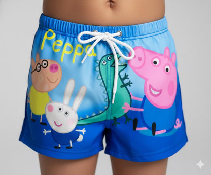 Kids Peppa Pig Swim Shorts | Colourful Cartoon Print Swimwear for Boys & Girls
