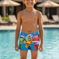Kids Super Wings Swim Shorts | Quick-Dry Cartoon Swimwear for Boys