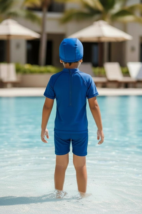 🏊♂️ Kids Cars-Themed Swim Jumpsuit with Cap | Quick-Dry & UV Protection