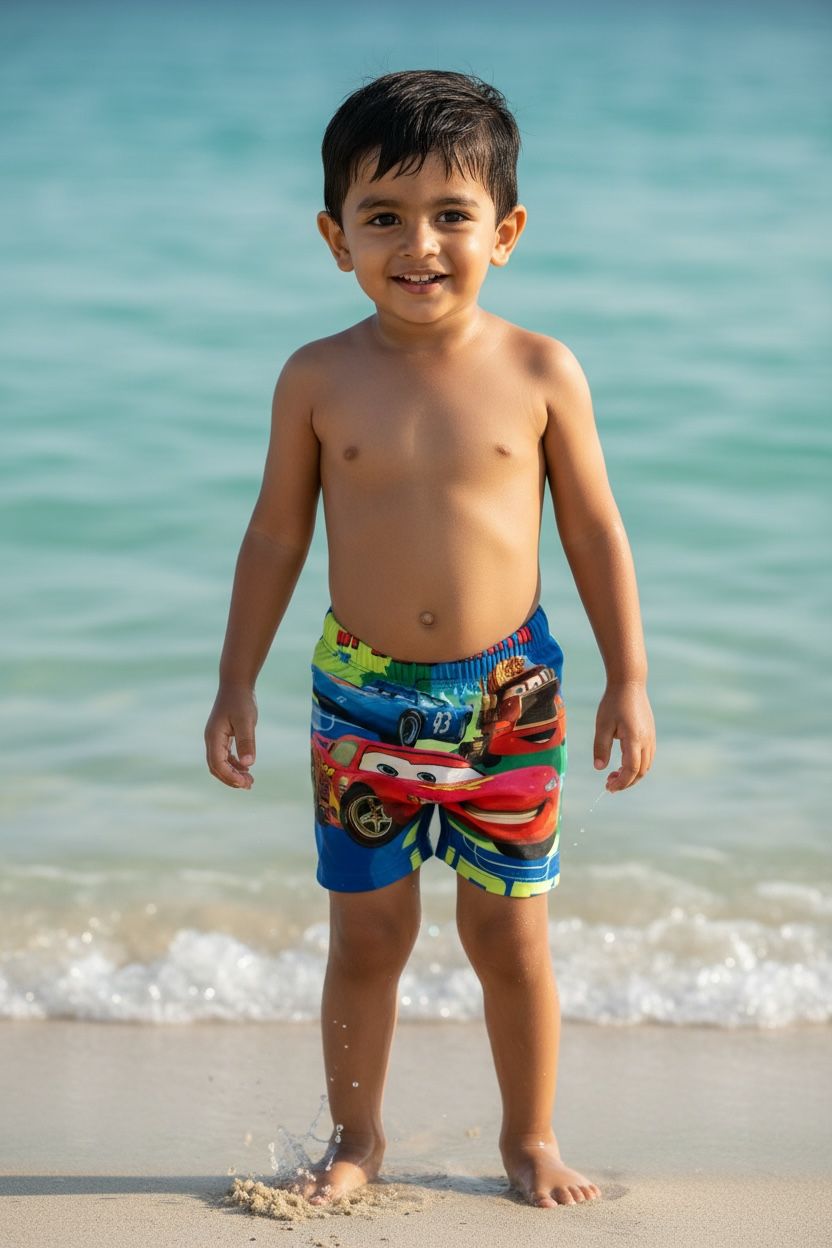 Boys Cartoon Print Swim Shorts  | Kids Beach & Pool Wear