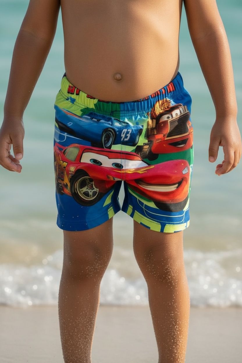Boys Cartoon Print Swim Shorts  | Kids Beach & Pool Wear