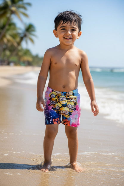 Boys Cartoon Print Swim Shorts  | Kids Beach & Pool Wear