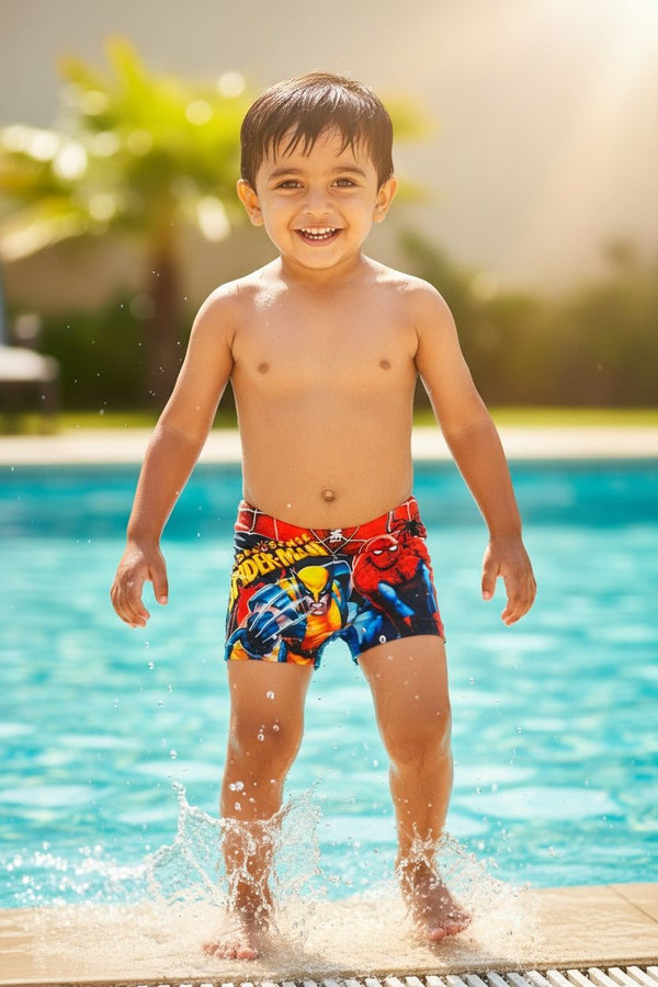 Boys Cartoon Print Swim Shorts  | Kids Beach & Pool Wear