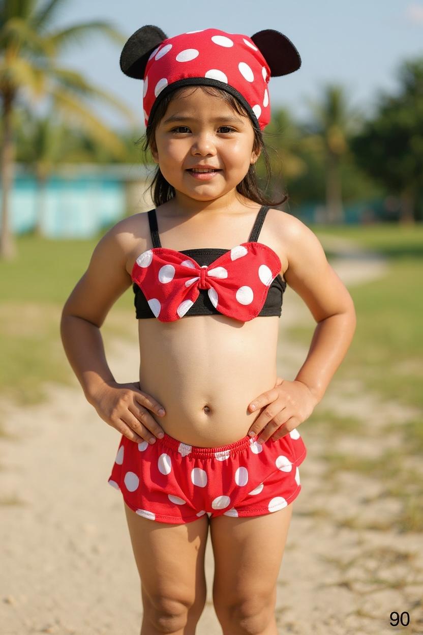 Baby Girl Polka Dot Bikini Skirt Swim Set with Cap | Cute Pool & Beach Wear