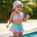 Baby Girl Floral Bikini Skirt Swimwear Set with Cap | Cute Pool & Beach Outfit